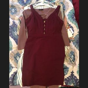 Deep maroon dress